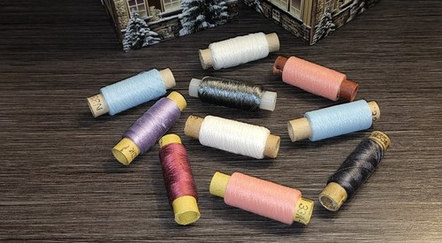 10x vintage nähgarn set - 10x,